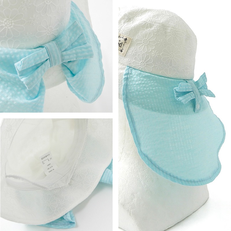 帽子 キッズ 女の子 子供 幼児 日焼け防止 ハット UV対策 子供帽子 2way 日除けリボン レースハット【 UZULAND ウズランド 】 サンハット UVカット 花 イチゴ リボン かわいい ピンク アイボリー バケットハット キャップ 熱中症対策