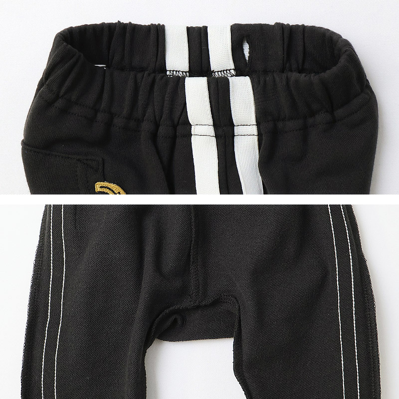 キッズ ロングパンツ ラインパンツ 男の子 女の子 ミニ裏毛 スウェット ポケット付き 【ZOOMIC ズーミック】 ベビー ストレッチ ズボン サルエル 裾リブ ボトムス 伸縮 アニマル 動物 くま パンダ 車 くるま キャラクター 男児 女児 80cm 90cm 95cm 100cm 110cm 120cm 130cm