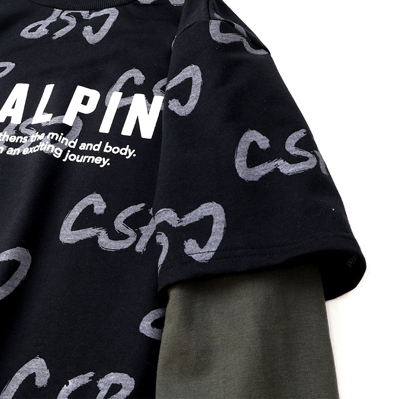 トレーナー スウェット 裏毛 レイヤード風 重ね着風 子供服 男の子 小学生 中学生 ファッション キッズ ジュニア トップス 長袖 プリントトレーナー 女の子 カットソー フロントプリント 総柄プリント ストリート 大人っぽい ダンス スポーツ 起毛なし 130 140 150 160 秋服