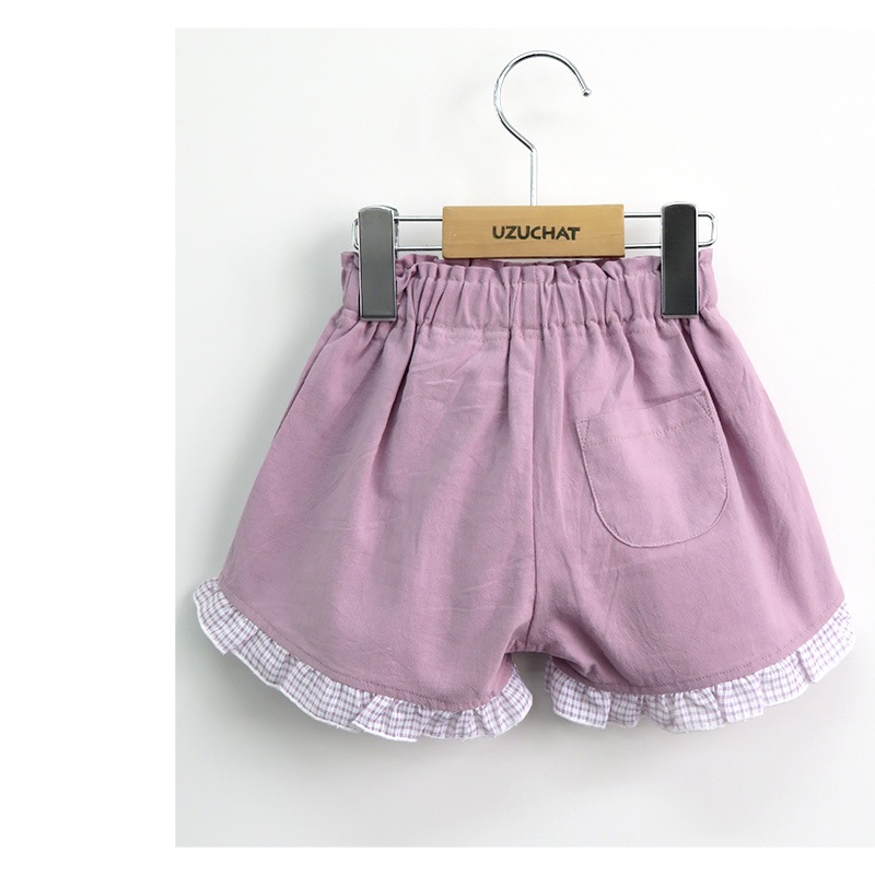 子供服 ボトムス ウズチャット 夏 デザイン 布帛 フリル リボン パンツ