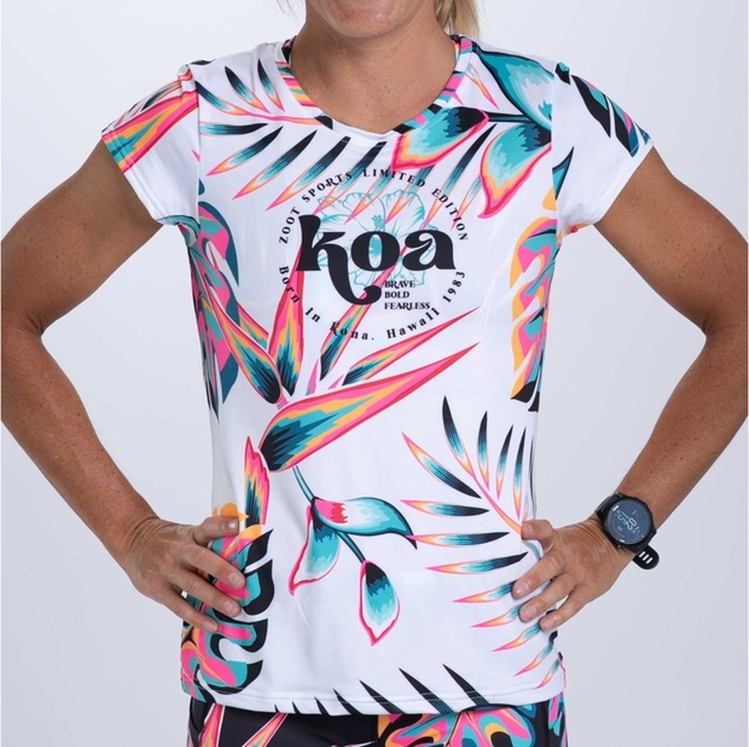 WOMEN RUN TEE (KOA TROPICAL) レディース アスリート専用 Tシャツ ZFR12074