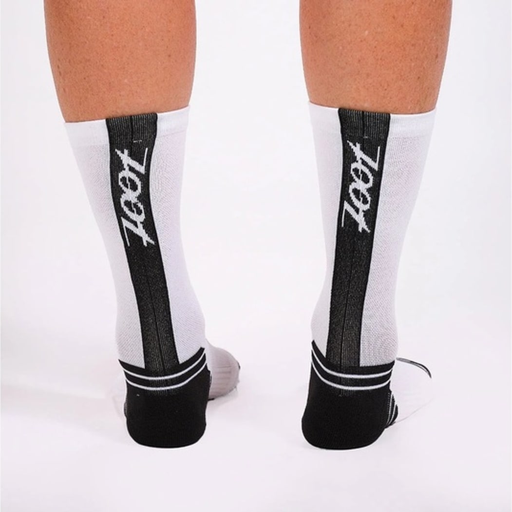 Unisex Zoot Sock 男女兼用 トライアスロン ラン/サイクルソックス -ZUA6530 White/Black