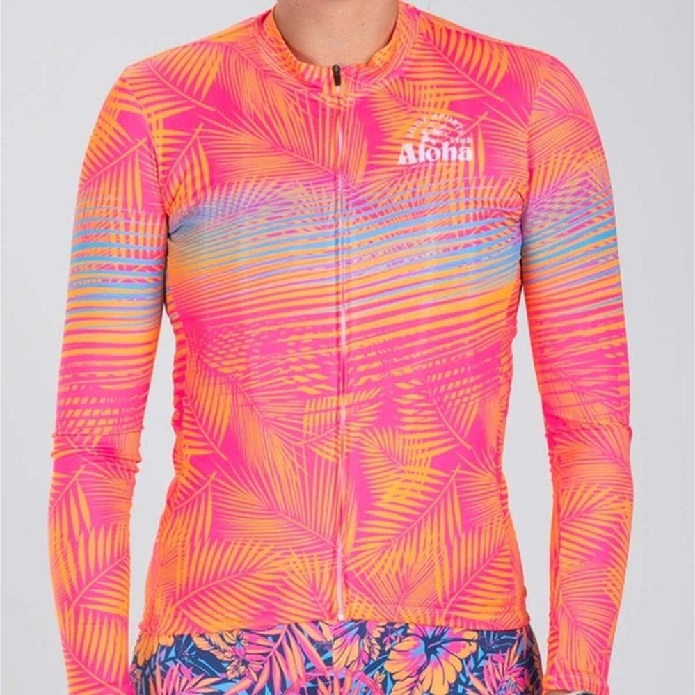 Women Club Aloha Cycle LS Sun Stop Jersey サイクルジャージ 長袖 ZFC18015