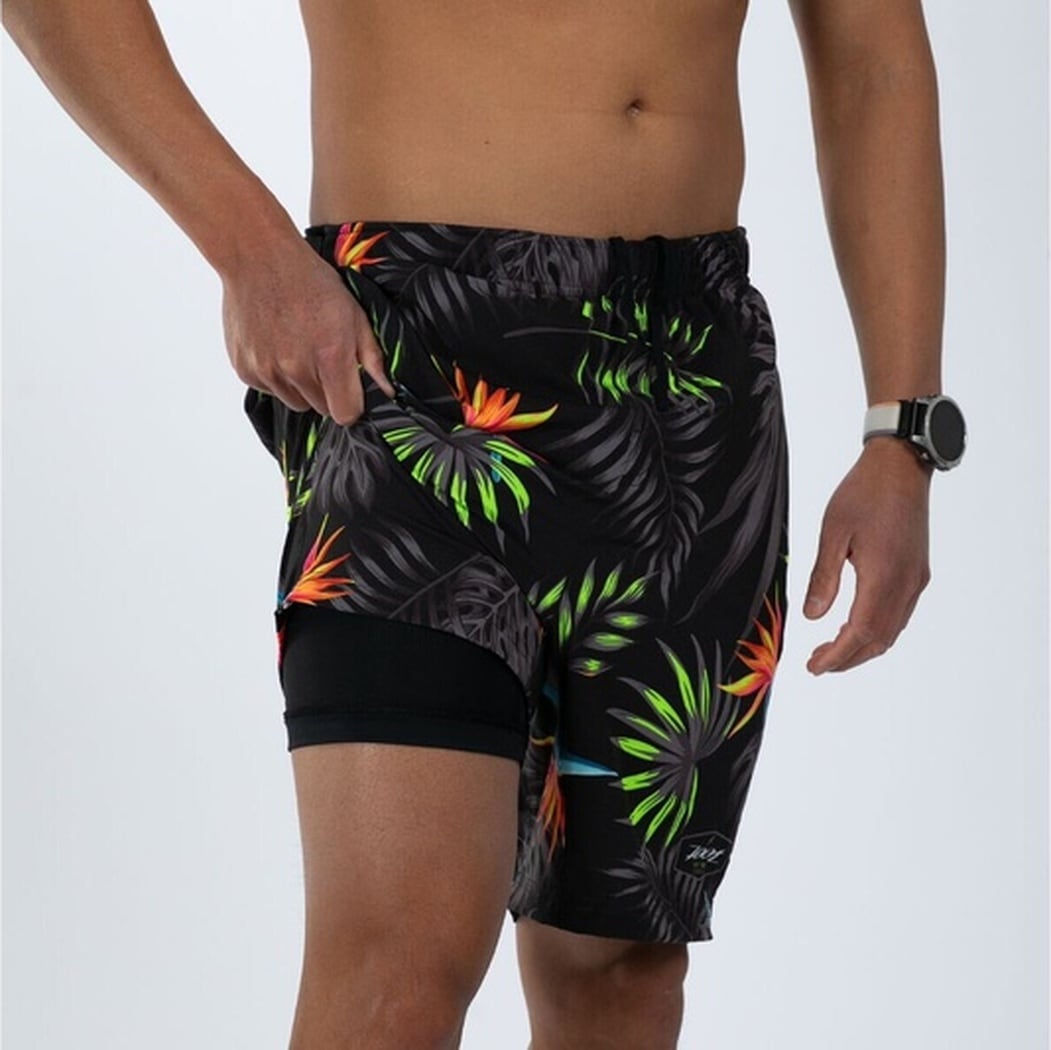 Men's Ltd Run 8" Short 2 in 1  SHORT(Tropical Magic) ランハーフパンツ インナー付き 多機能ショーツ
