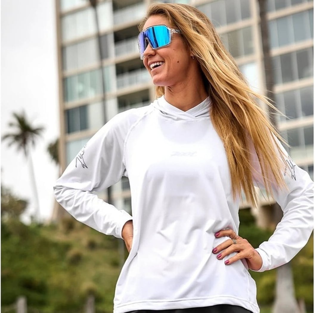 Women's Ltd Run Sun Stop Hoodie (UPF White) UPF50+ フード付きパーカー フーディー 日焼け、紫外線防止 ZFL630