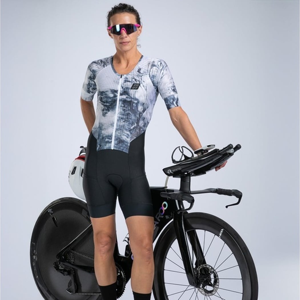 Womens ELITE 2.0 TRI AERO FZ RACESUIT SUBLIMATED-(Vapor White) エリート トライスーツ ワンピース トライウエア レディース 米国本店取り寄せ