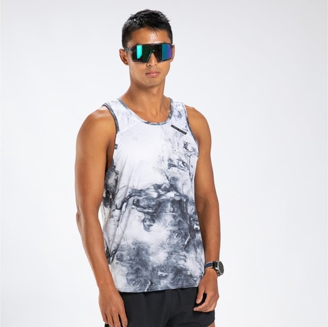 M ELITE SINGLET - SUBLIMATED-(Vapor White) エリート ランシングレット ラグジュアリー タンクトップ EMR11301