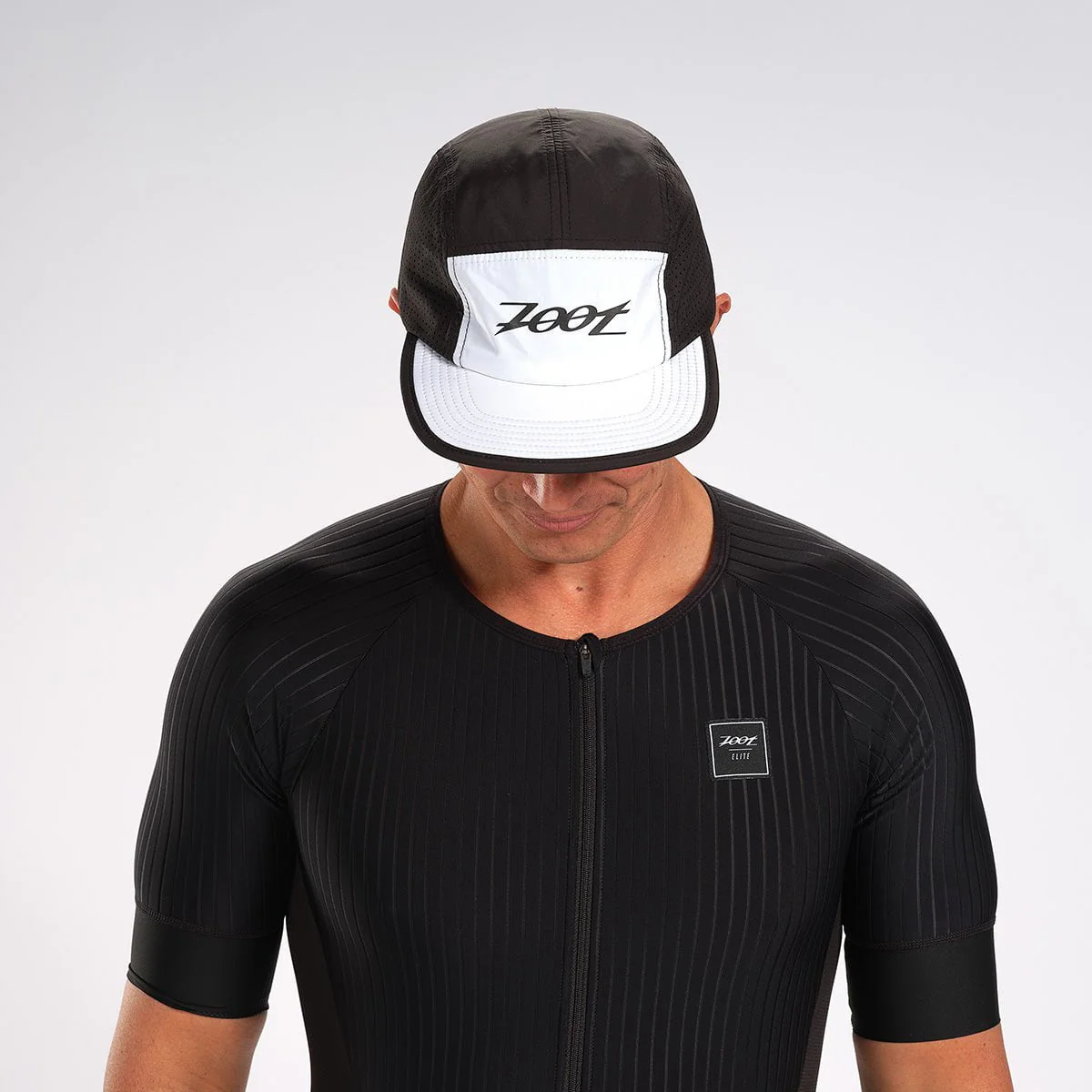 Unisex Cap Tech 5-Panel Hat 5 (Blac/White) パネルハット ランニング オリジナルキャップ