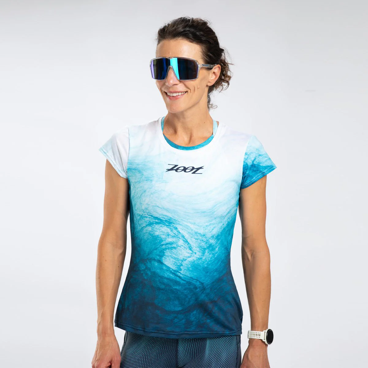 Women's Run Tee (La Plage) レディース アスリート専用 ランシャツ ZFR120960