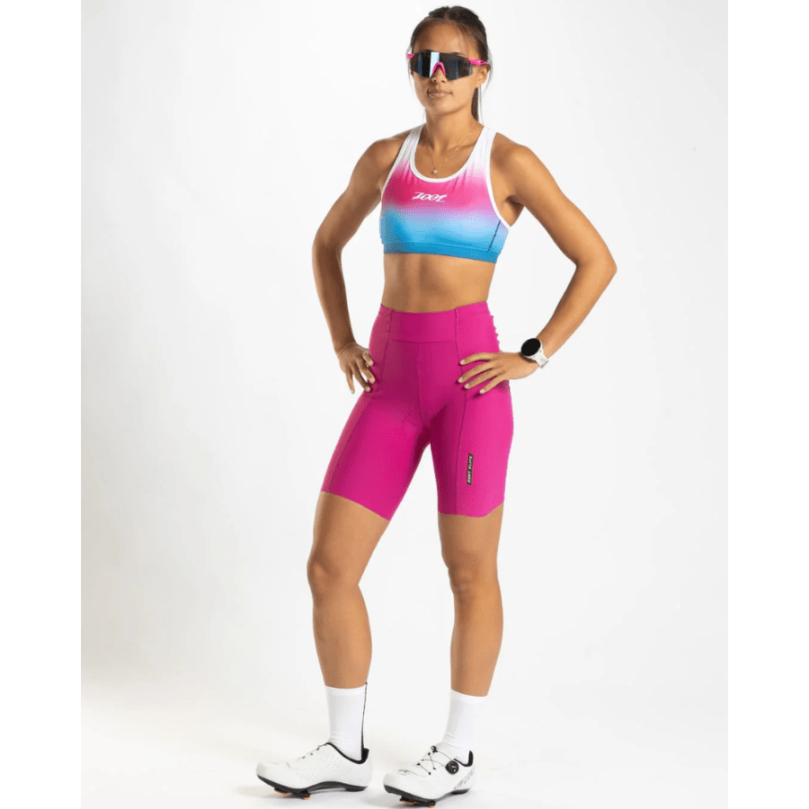 Women's Elite Cycle High Rise Short (Pink Berry) サイクルショーツ エリートシリーズ サイクルパンツ バイクパンツ EFC22001