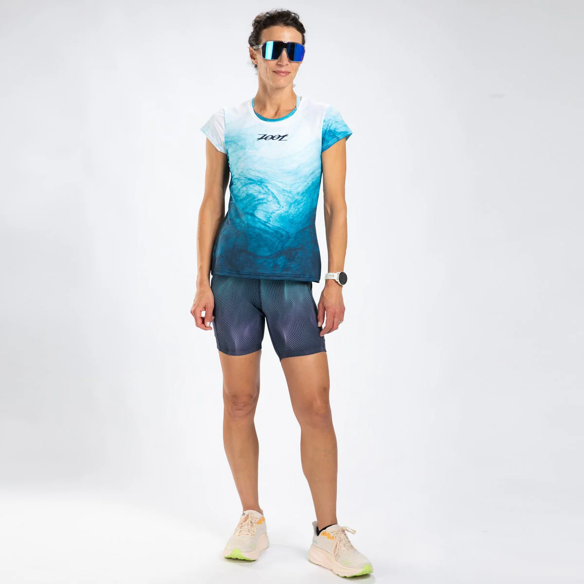 Women's Run Tee (La Plage) レディース アスリート専用 ランシャツ ZFR120960