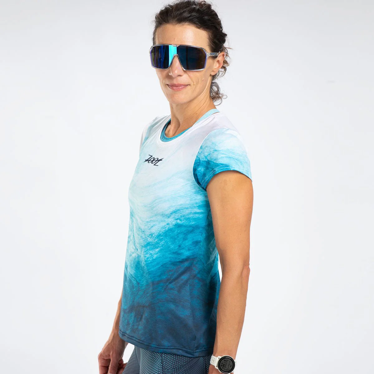 Women's Run Tee (La Plage) レディース アスリート専用 ランシャツ ZFR120960