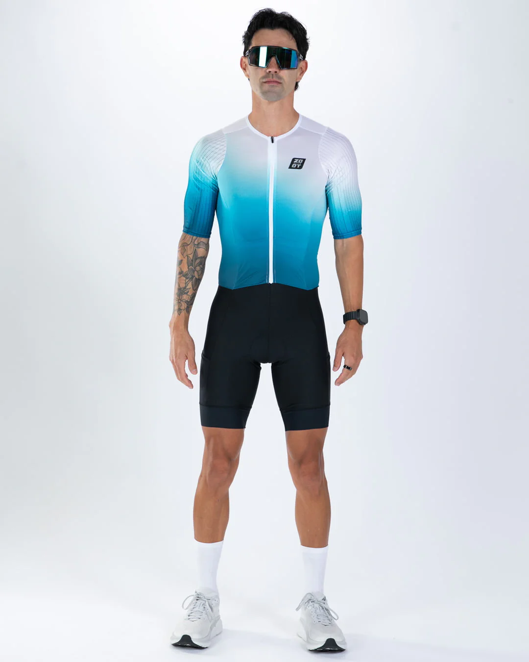 Men's Elite P1 Tri Aero Fz Racesuit( SONIC WAVE)エリートP1 トライスーツ ワンピース トライウエア トライアスロン EMT311012