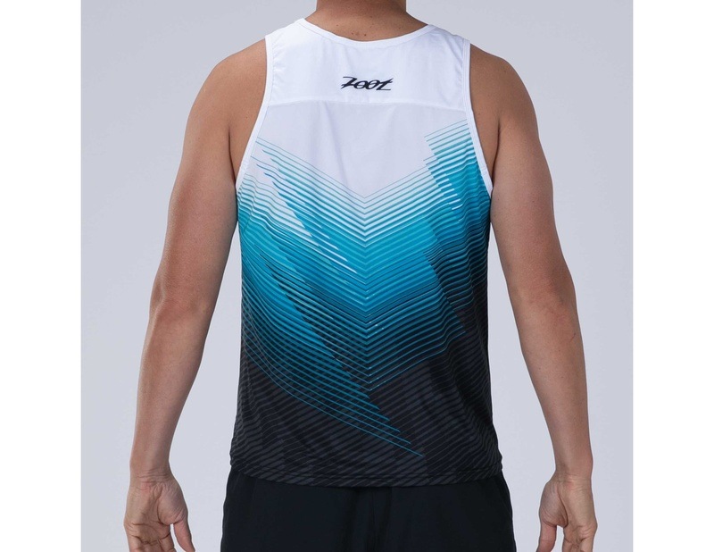 MEN RUN SINGLET (BLUE WAVE) メンズ タンクトップ シングレット アスリート専用 ZMR11076