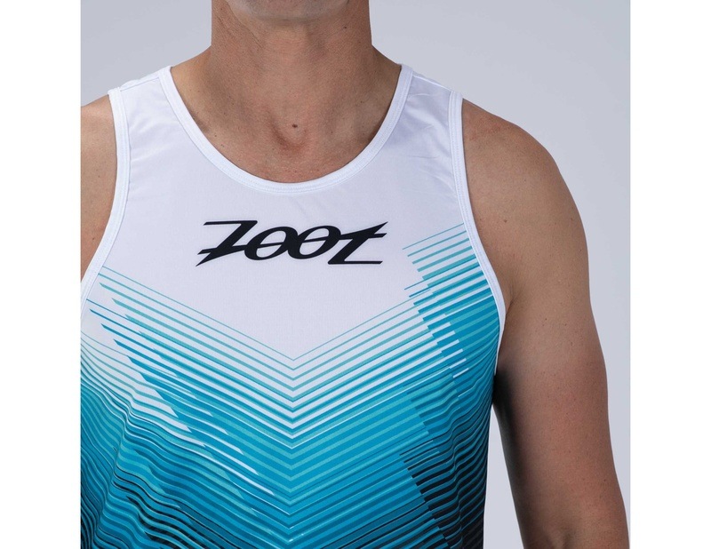 MEN RUN SINGLET (BLUE WAVE) メンズ タンクトップ シングレット アスリート専用 ZMR11076