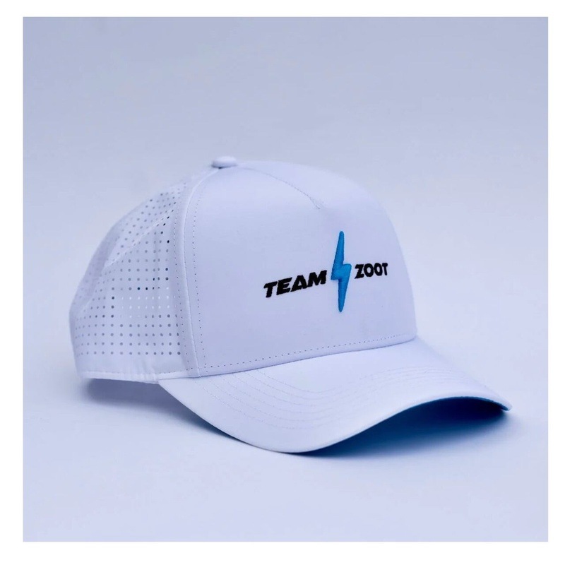 Unisex Curved Bill Hat オリジナルキャップ (Team Zoot - White Bolt)