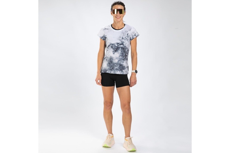 Women ELITE RUN TEE - SUBLIMATED (Vapor White) エリートランシャツ ラグジュアリーランTee EFR123001