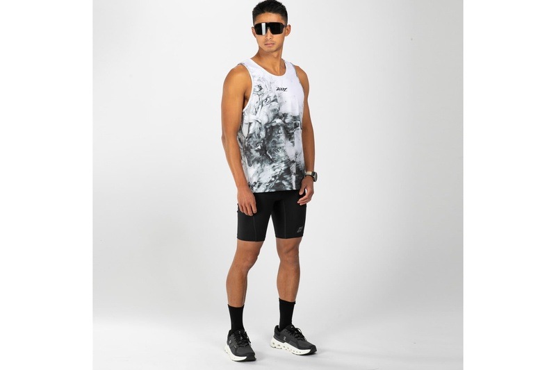 Mens ELITE RUN 9 HALF TIGHT - (JET BLACK)  エリートラン 9インチ ハーフタイツ EMR200-10