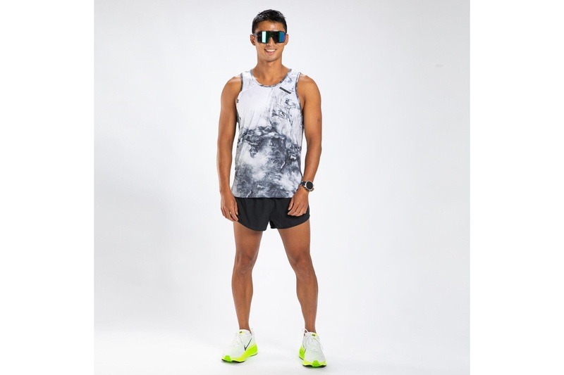 M ELITE SINGLET - SUBLIMATED-(Vapor White) エリート ランシングレット ラグジュアリー タンクトップ EMR11301