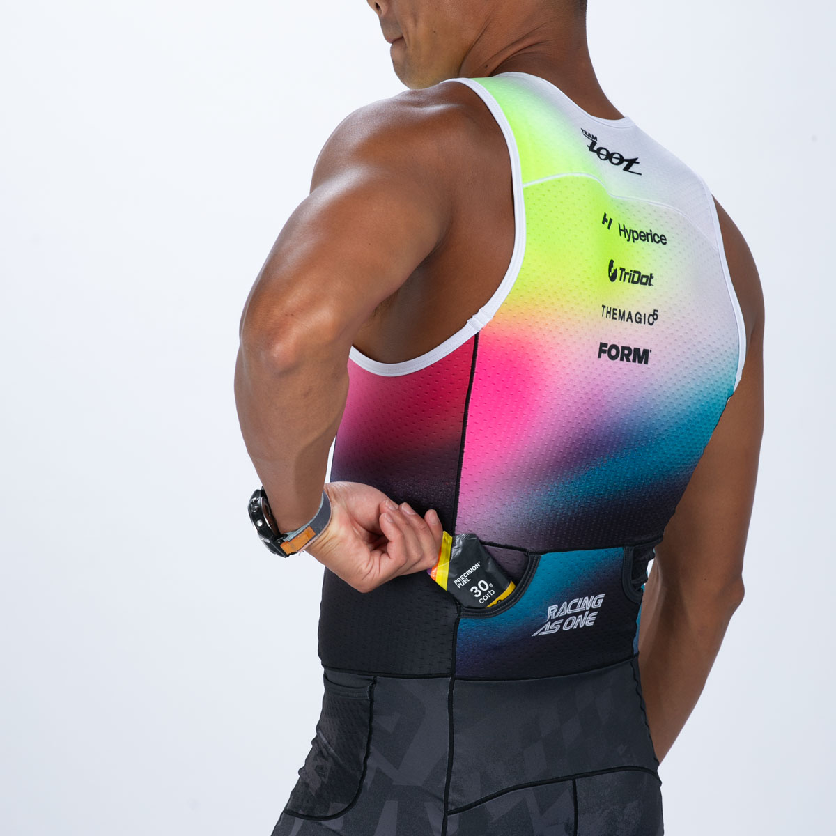 【Team Zoot 2026限定】MEN'S TRI SLVS FZ RACESUIT (TZ Afterglow)トライスーツ ワンピース スリーブレス