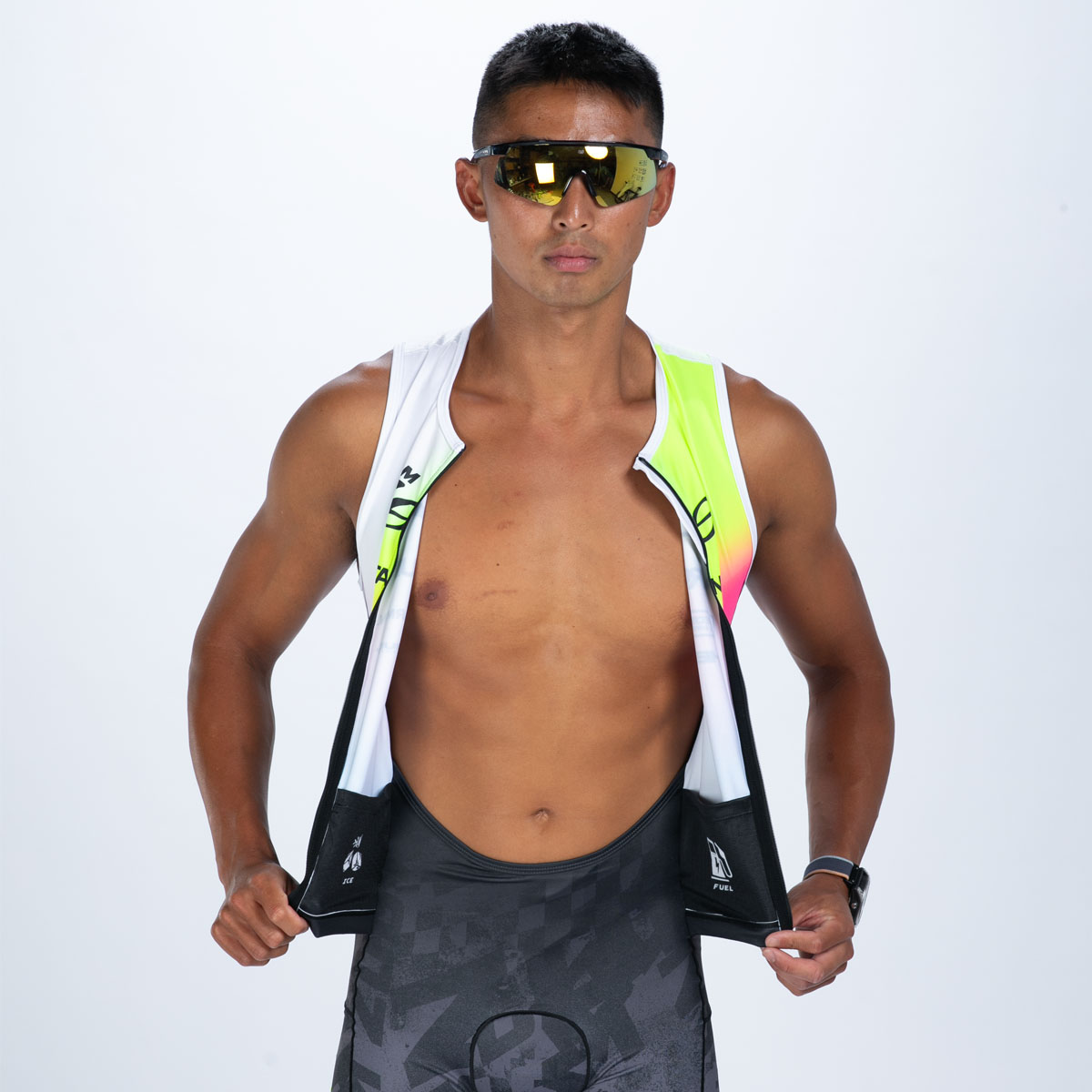 【Team Zoot 2026限定】MEN'S TRI SLVS FZ RACESUIT (TZ Afterglow)トライスーツ ワンピース スリーブレス