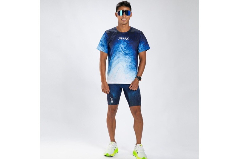 Men RUN 9 HALF TIGHT-(La Plage) メンズ ランタイツ ハーフタイツ 9インチ ZMR200040