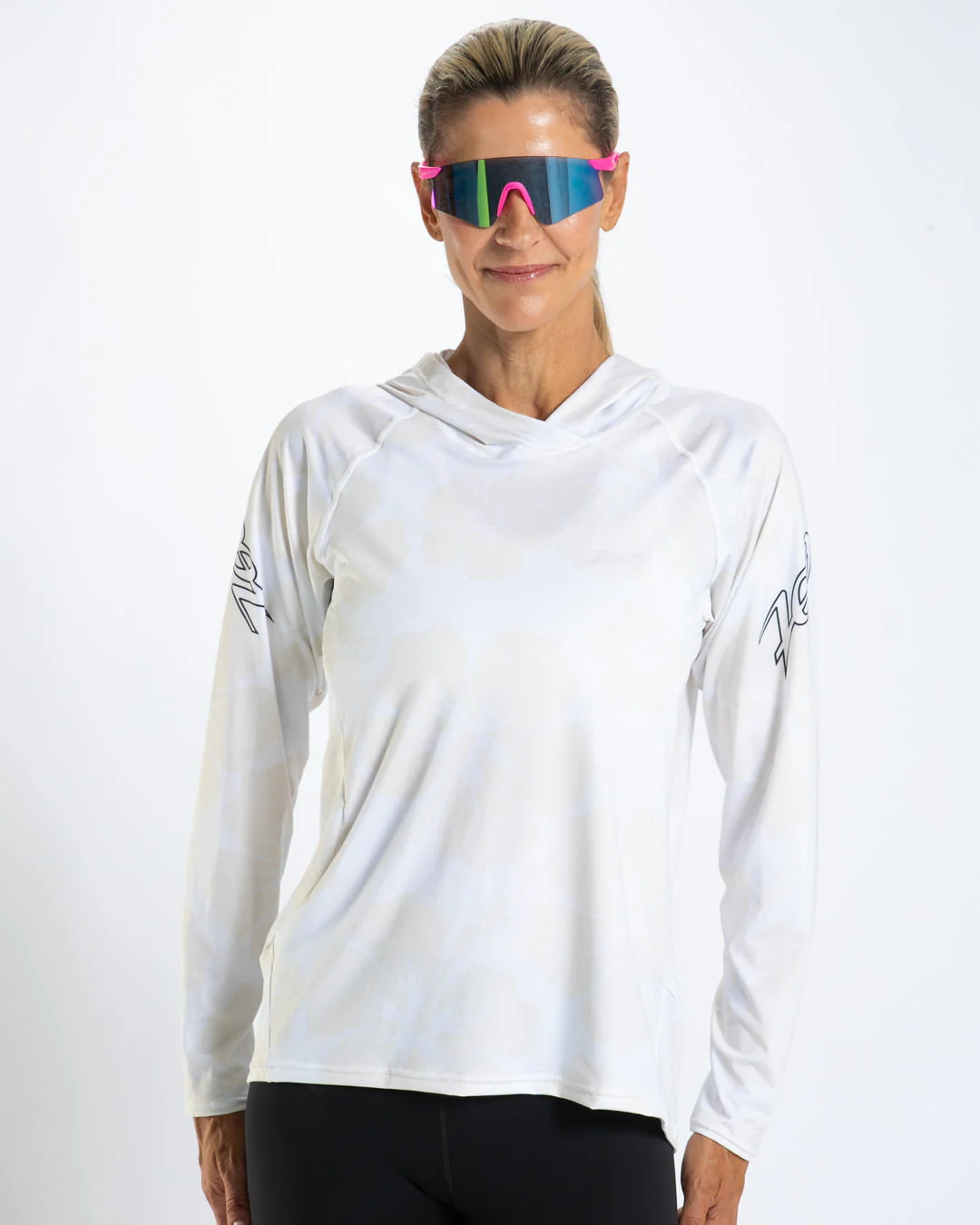 Women's Ltd Run Sun Stop Hoodie (Hibiscus) UPF50+ フード付きパーカー フーディー 日焼け、紫外線防止 ZFL1000