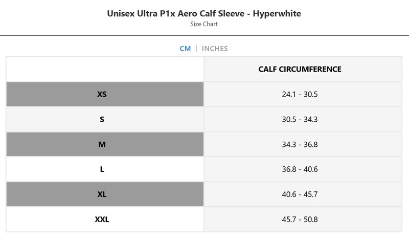 Unisex Ultra P1x Aero Calf Sleeve (Hyperwhite)  ユニセックス P1x Aero カーフスリーブ 専用バック付き UAX660000