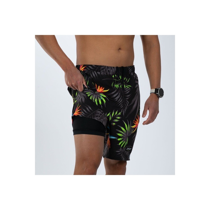 Men's Ltd Run 8" Short 2 in 1  SHORT(Tropical Magic) ランハーフパンツ インナー付き 多機能ショーツ