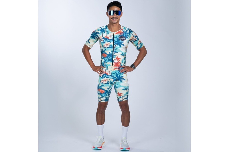 MEN'S TRI  AERO FZ RACESUIT (Vintage Hula) トライスーツ ワンピース トライウエア トライアスロン  ZMT35085012