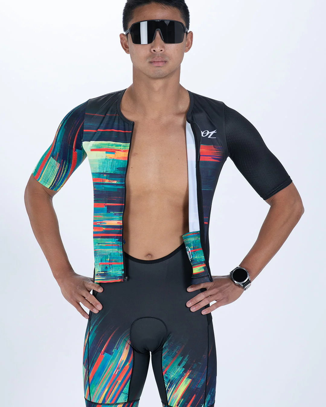 MEN'S TRI AERO FZ RACESUIT (Glitch) トライスーツ ワンピース トライウエア トライアスロン ZMT350116