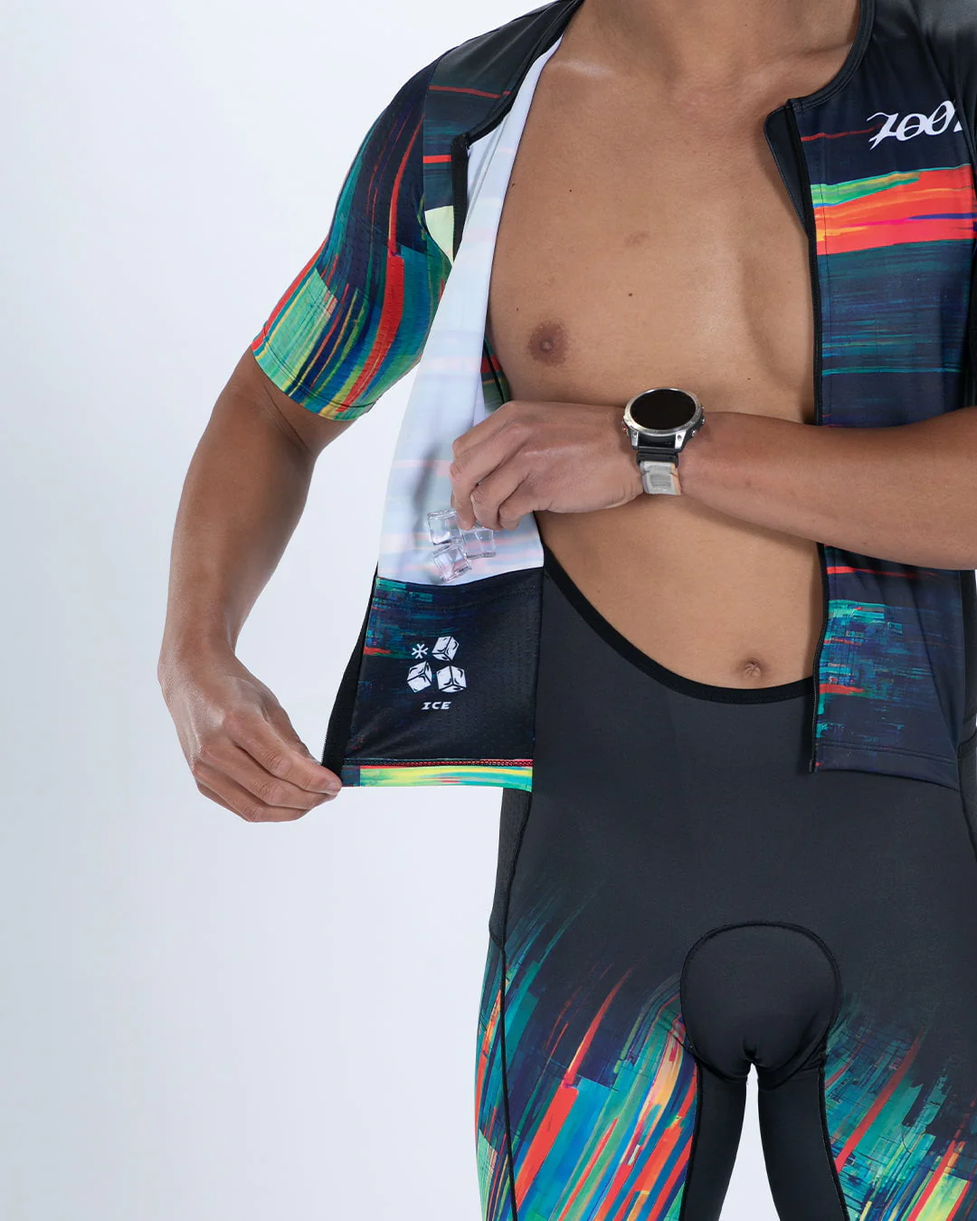 MEN'S TRI AERO FZ RACESUIT (Glitch) トライスーツ ワンピース トライウエア トライアスロン ZMT350116