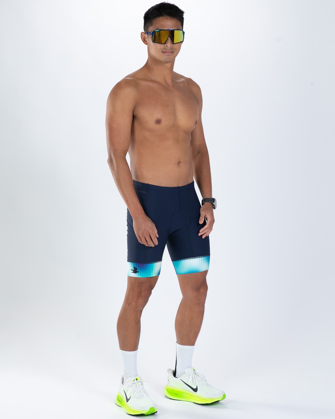 MEN'S TRI  EXOS 8" SHORT 2.0 (Prism NAVY) トライアスロン セパレート 8インチトライショーツ トライパンツ  ZMT231-200