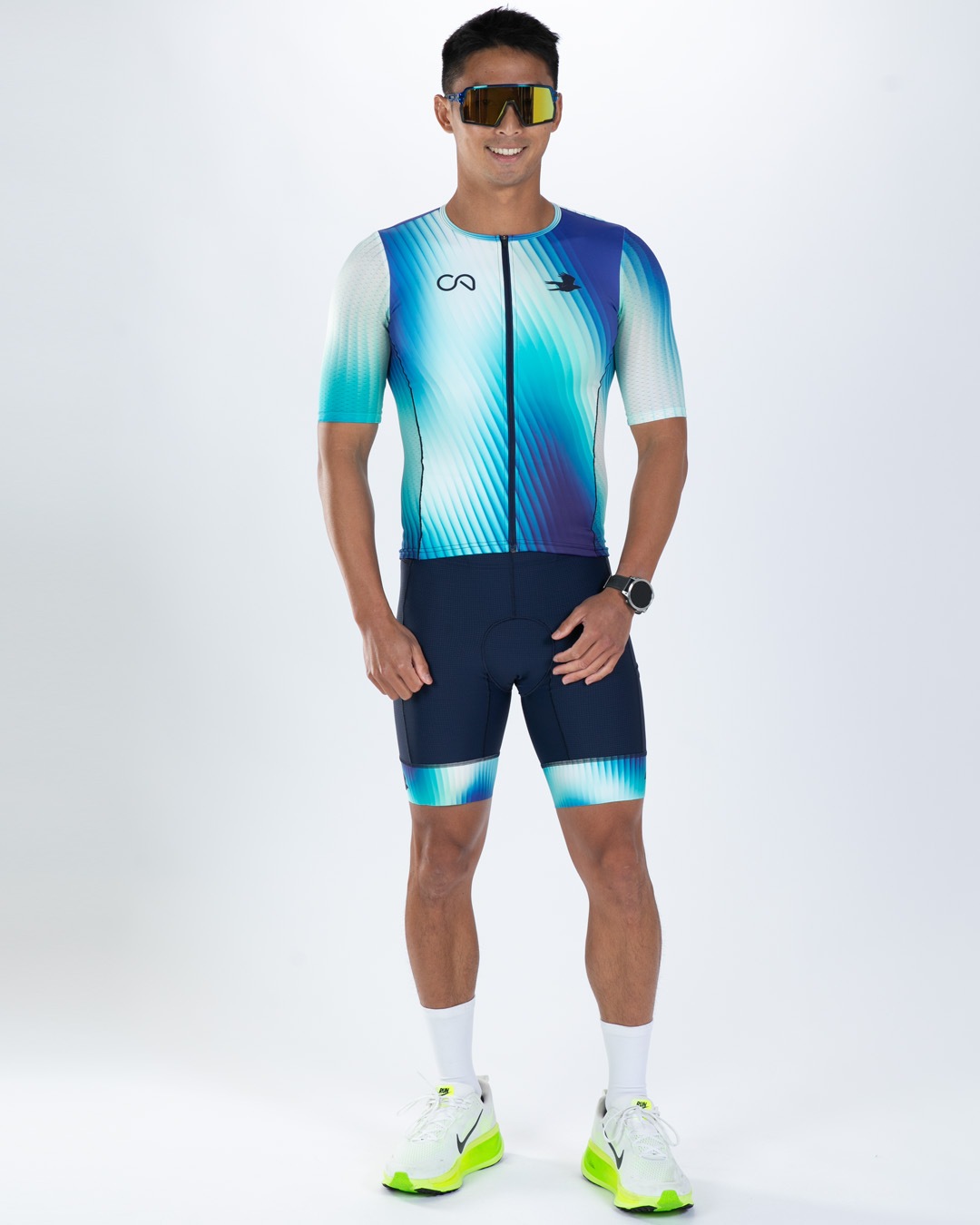 MEN'S TRI  EXOS 8" SHORT 2.0 (Prism NAVY) トライアスロン セパレート 8インチトライショーツ トライパンツ  ZMT231-200