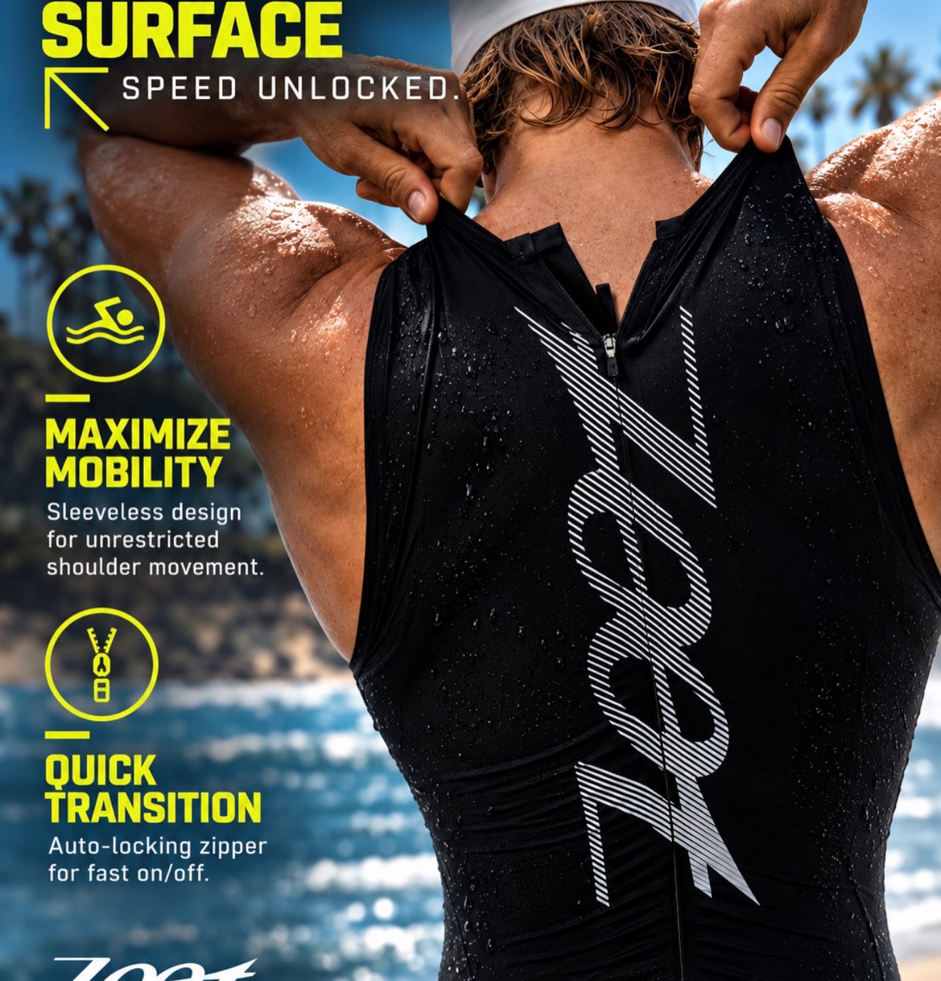 Men's WikiSpeed Swimskin (Black) メンズ トライアスロン用 スイムスキン 高撥水 ウエットスーツ禁止レース対応 