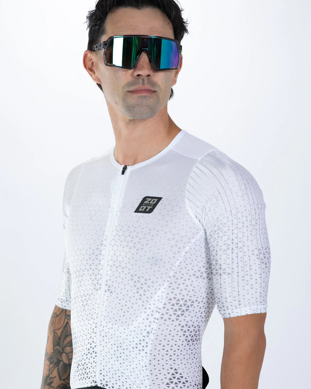 Men's Elite P1 Tri Aero Fz Racesuit (Sonic White)エリートP1 トライスーツ ワンピース トライウエア トライアスロン ZMT350210