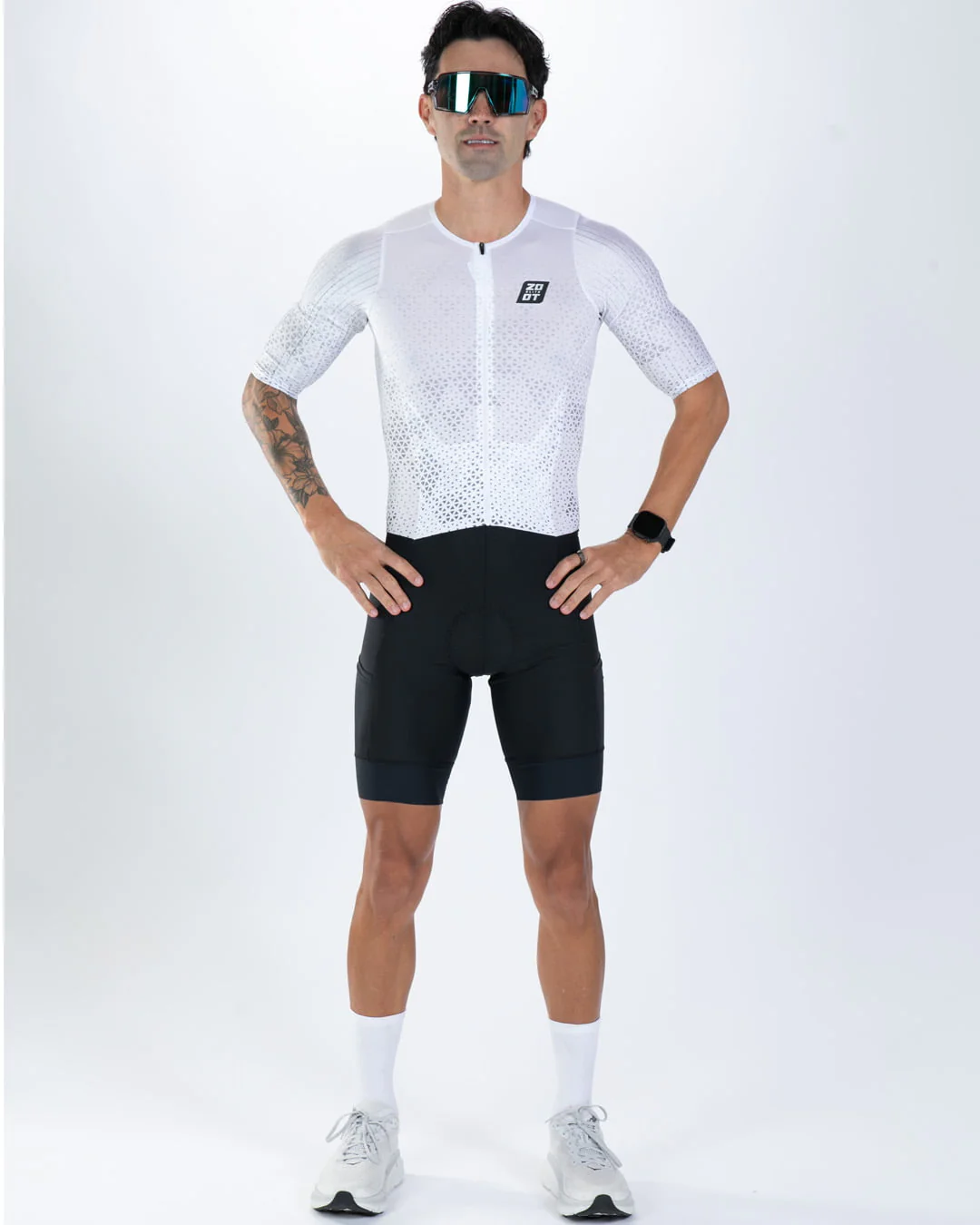 Men's Elite P1 Tri Aero Fz Racesuit (Sonic White)エリートP1 トライスーツ ワンピース トライウエア トライアスロン ZMT350210