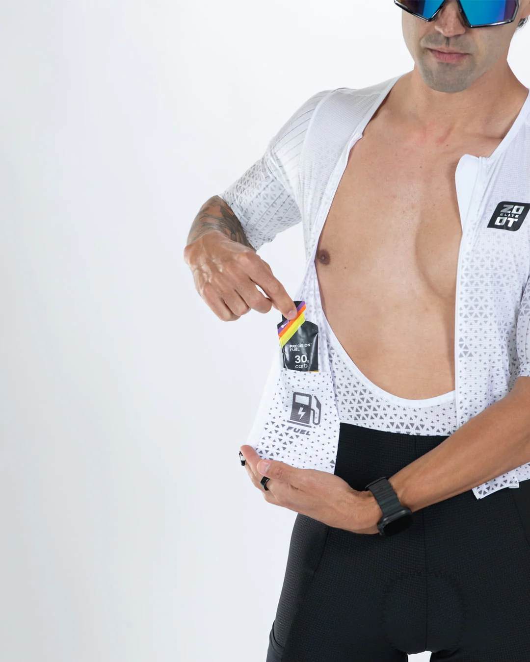 Men's Elite P1 Tri Aero Fz Racesuit (Sonic White)エリートP1 トライスーツ ワンピース トライウエア トライアスロン ZMT350210
