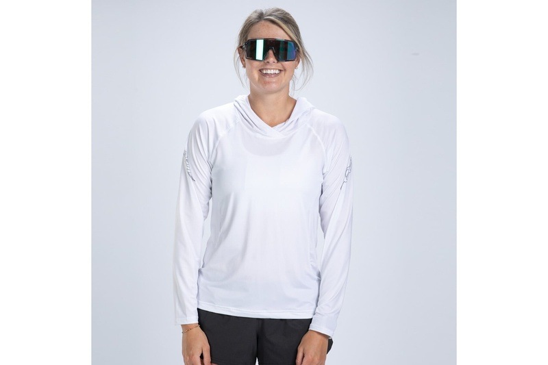 Women's Ltd Run Sun Stop Hoodie (UPF White) UPF50+ フード付きパーカー フーディー 日焼け、紫外線防止 ZFL630