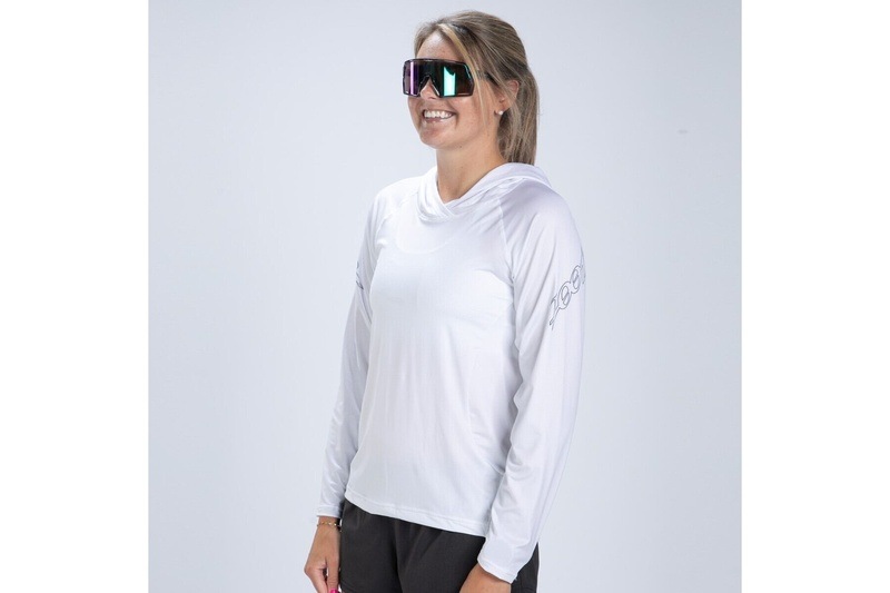 Women's Ltd Run Sun Stop Hoodie (UPF White) UPF50+ フード付きパーカー フーディー 日焼け、紫外線防止 ZFL630