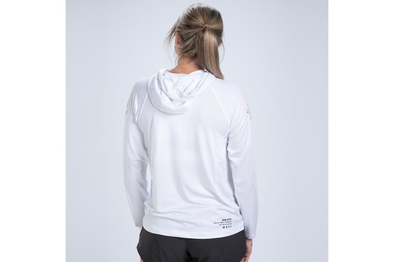 Women's Ltd Run Sun Stop Hoodie (UPF White) UPF50+ フード付きパーカー フーディー 日焼け、紫外線防止 ZFL630