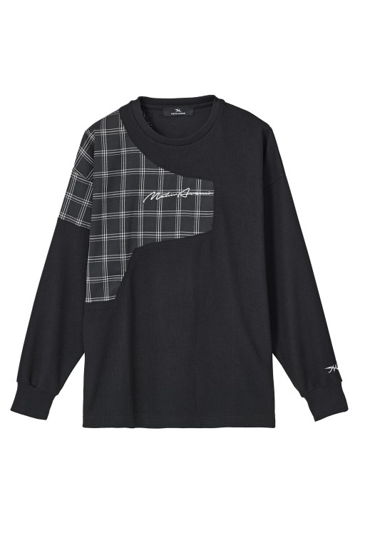 チェック切替ワッフルロングtシャツ すべての商品 Matin Avenir