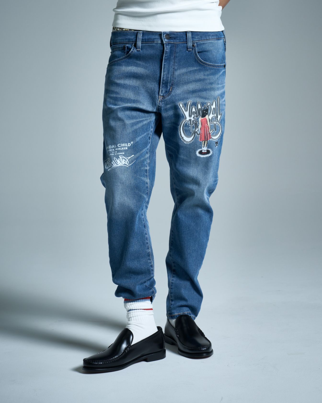 “VANDAL CHILD”BY Nick Walker EDWIN サルエルスキニーストレッチデニム ブルー