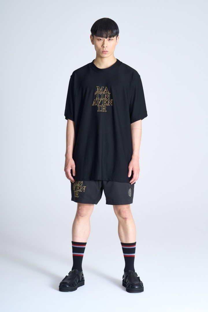 ワッフルメッシュモックネックTシャツ