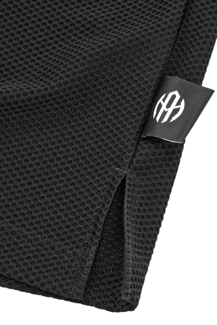 ワッフルメッシュモックネックTシャツ