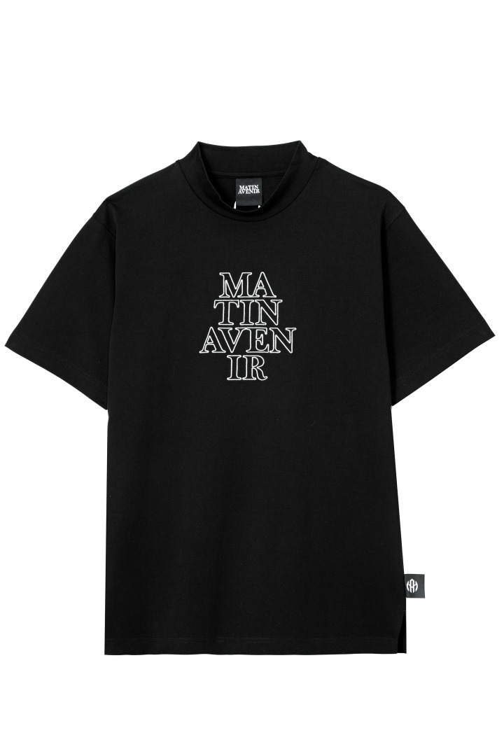 エンブロイダリーモックネックTシャツ