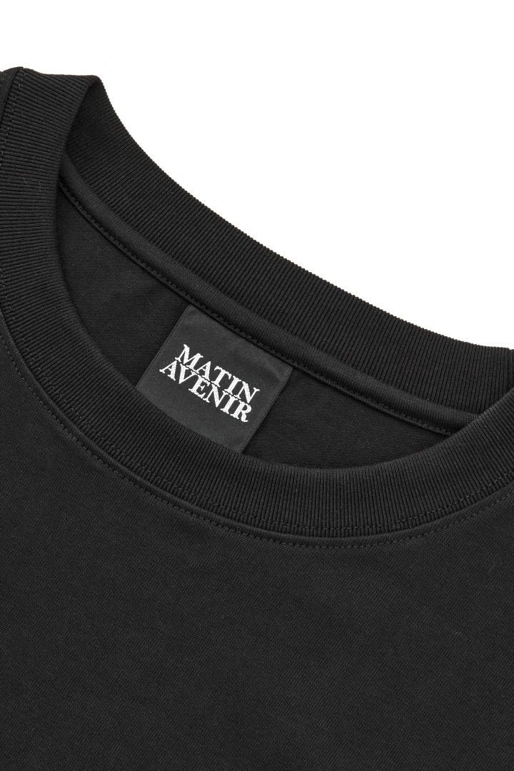 Arpege story 刺繍Tシャツ ブラック M ワンポイントロゴ刺繍Tシャツ オールブラック | すべての商品
