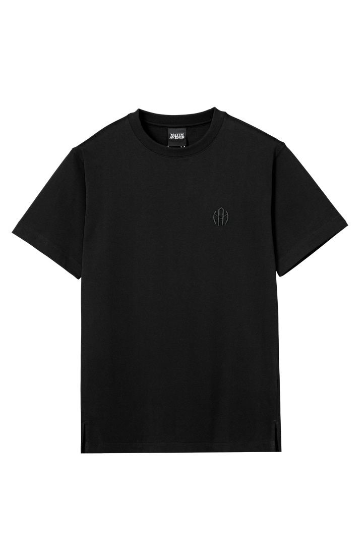 ワンポイントロゴ刺繍Tシャツ オールブラック