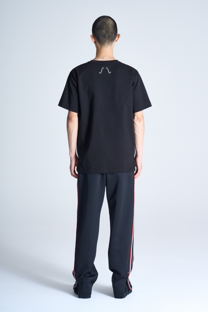 ワンポイントロゴ刺繍Tシャツ ブラックグレー