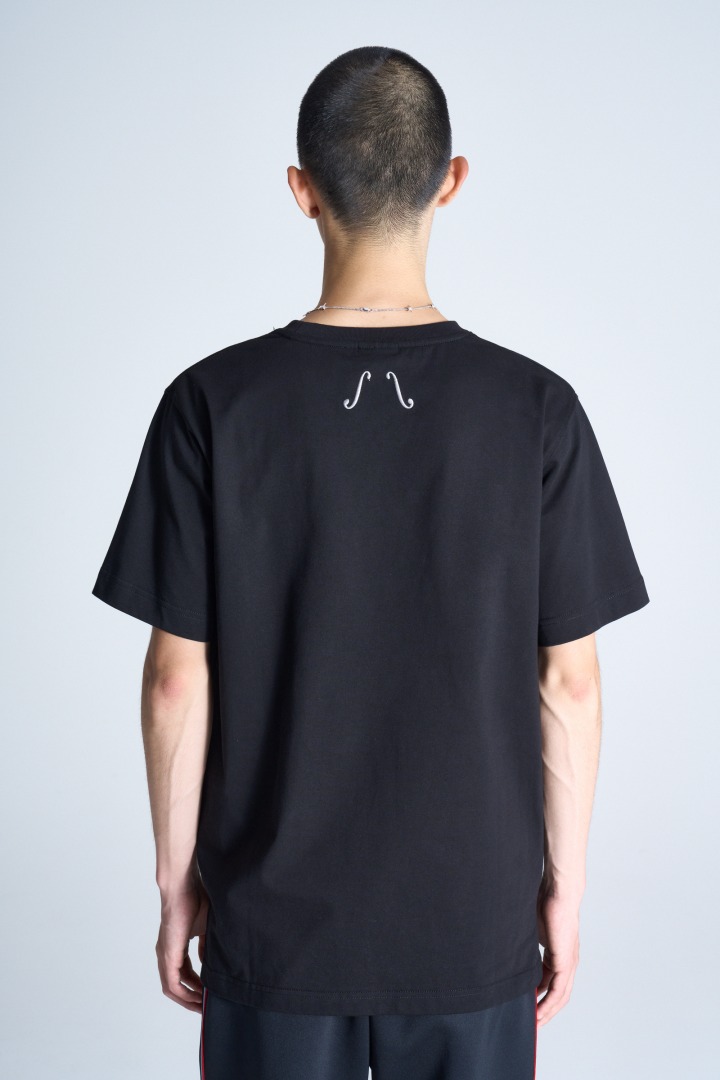 ワンポイントロゴ刺繍Tシャツ ブラックグレー